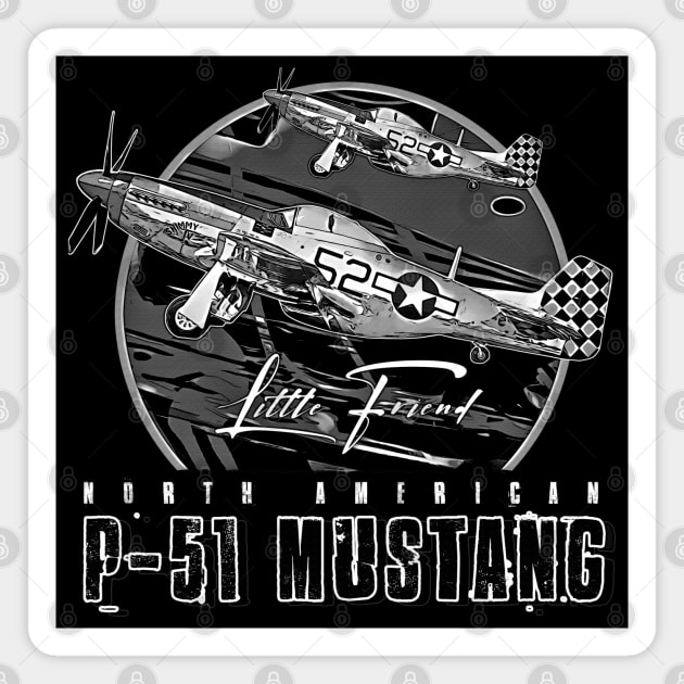 p51 mustang usaf fighter plane Magnet by aeroloversclothing